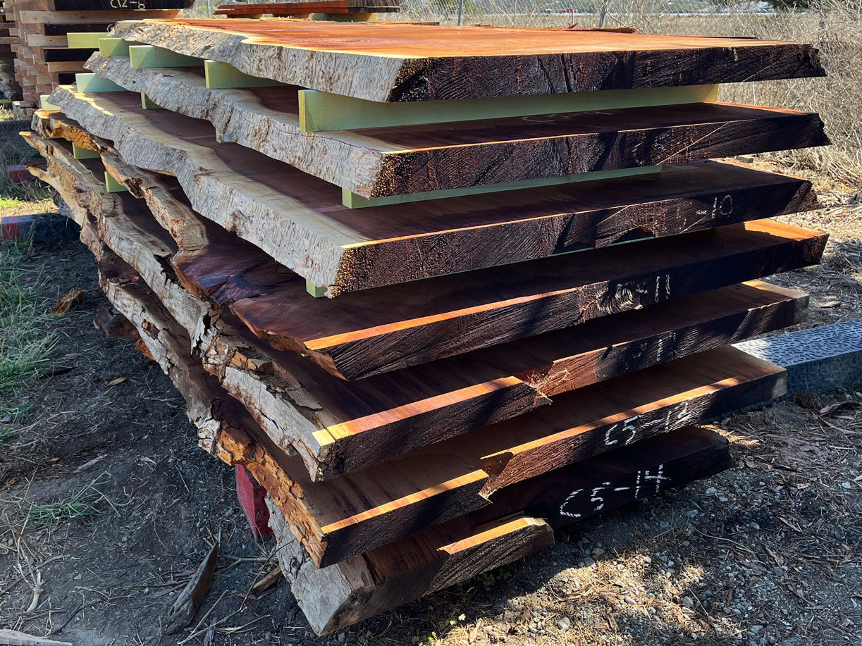 Giant Sequoia Live Edge Slab – 16' x 62" x 3.25" – Old Growth, Air-Dried – #C5-11