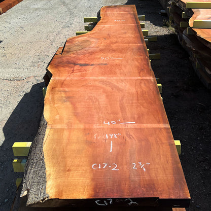 Giant Sequoia Live Edge Slab – 16.5' x 50" x 2.75" – Old Growth, Air-Dried – #C17-2