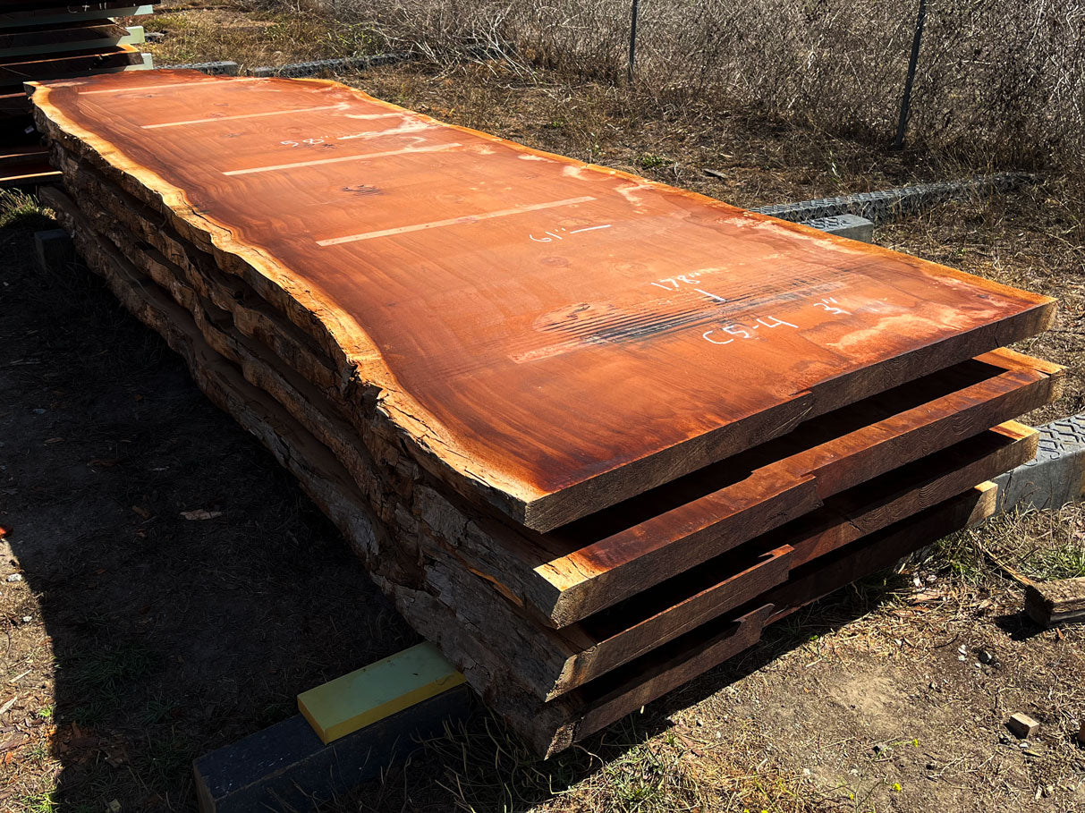 Giant Sequoia Live Edge Slab – 16.17' x 61" x 3" – Old Growth, Air-Dried – #C5-4