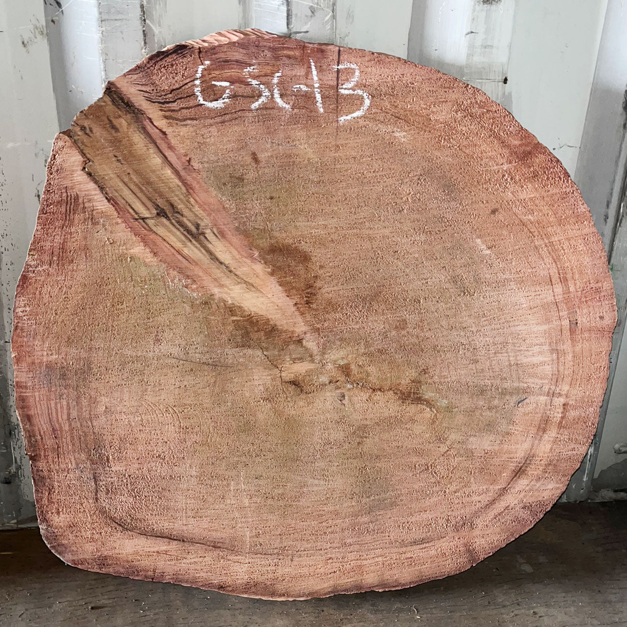 Giant Sequoia Live Edge Cookie / Round – 38" x 33.5" x 2.5" – Old Growth, Air-Dried – #GSC-13