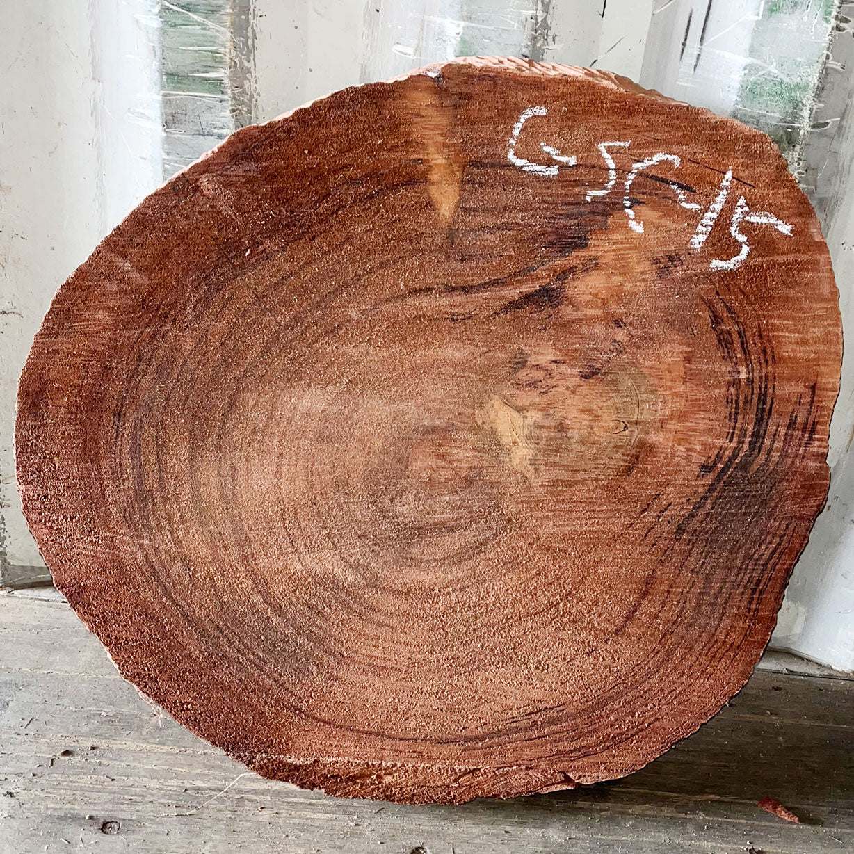 Giant Sequoia Live Edge Cookie / Round – 30" x 27.5" x 3" – Old Growth, Air-Dried – #GSC-15