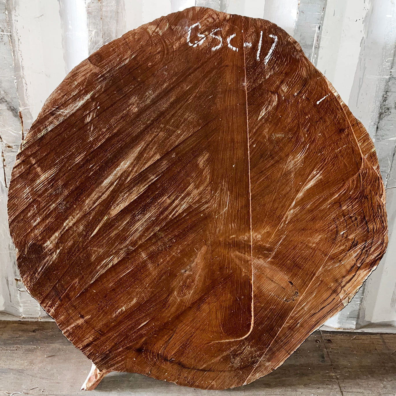 Giant Sequoia Live Edge Cookie / Round – 41" x 38.5" x 3" – Old Growth, Air-Dried – #GSC-17