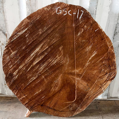Giant Sequoia Live Edge Cookie / Round – 41" x 38.5" x 3" – Old Growth, Air-Dried – #GSC-17