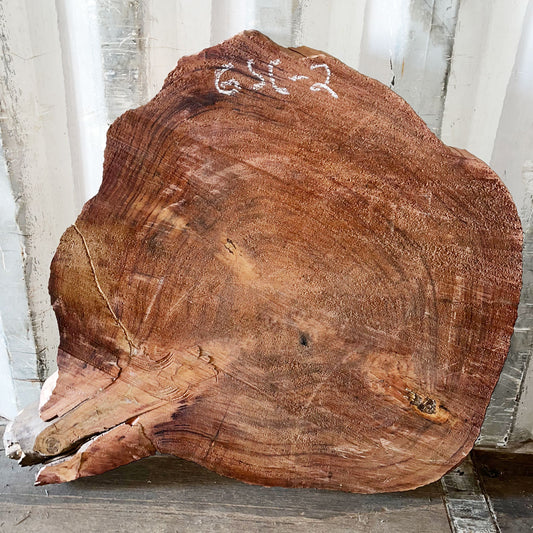 Giant Sequoia Live Edge Cookie / Round – 36" x 32" x 2.75" – Old Growth, Air-Dried – #GSC-2