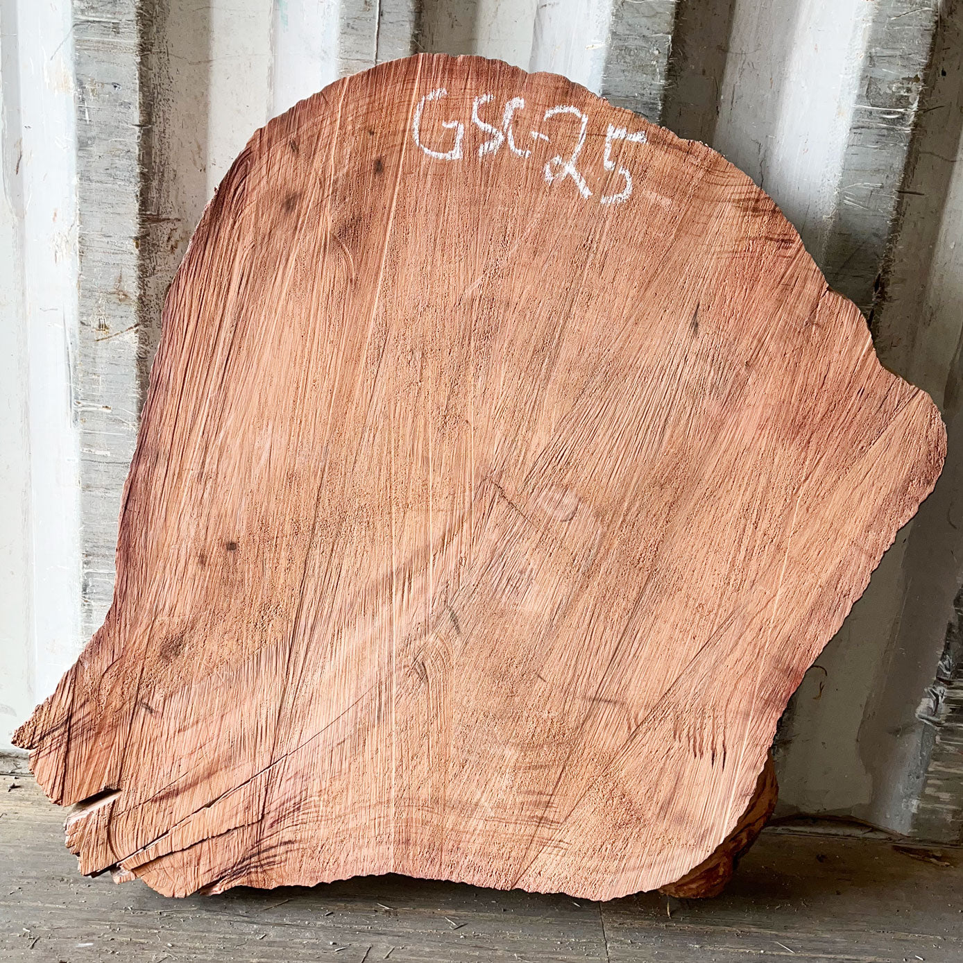 Giant Sequoia Live Edge Cookie / Round – 35" x 29.5" x 2.5" – Old Growth, Air-Dried – #GSC-25