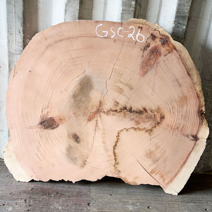 Giant Sequoia Live Edge Cookie / Round – 39.5" x 31" x 2.75" – Old Growth, Air-Dried – #GSC-26