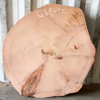 Giant Sequoia Live Edge Cookie / Round – 41" x 38" x 0.5" – Old Growth, Air-Dried – #GSC-32