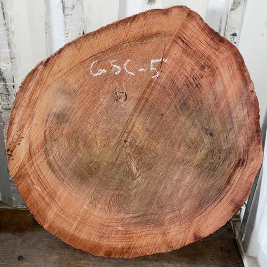 Giant Sequoia Live Edge Cookie / Round – 38" x 33" x 1" – Old Growth, Air-Dried – #GSC-5