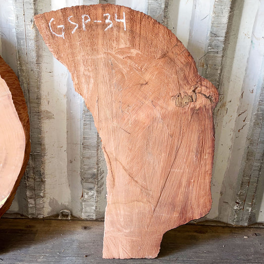 Giant Sequoia Live Edge Piece – 43" x 10" x 3" – Old Growth, Air-Dried – #GSP-34