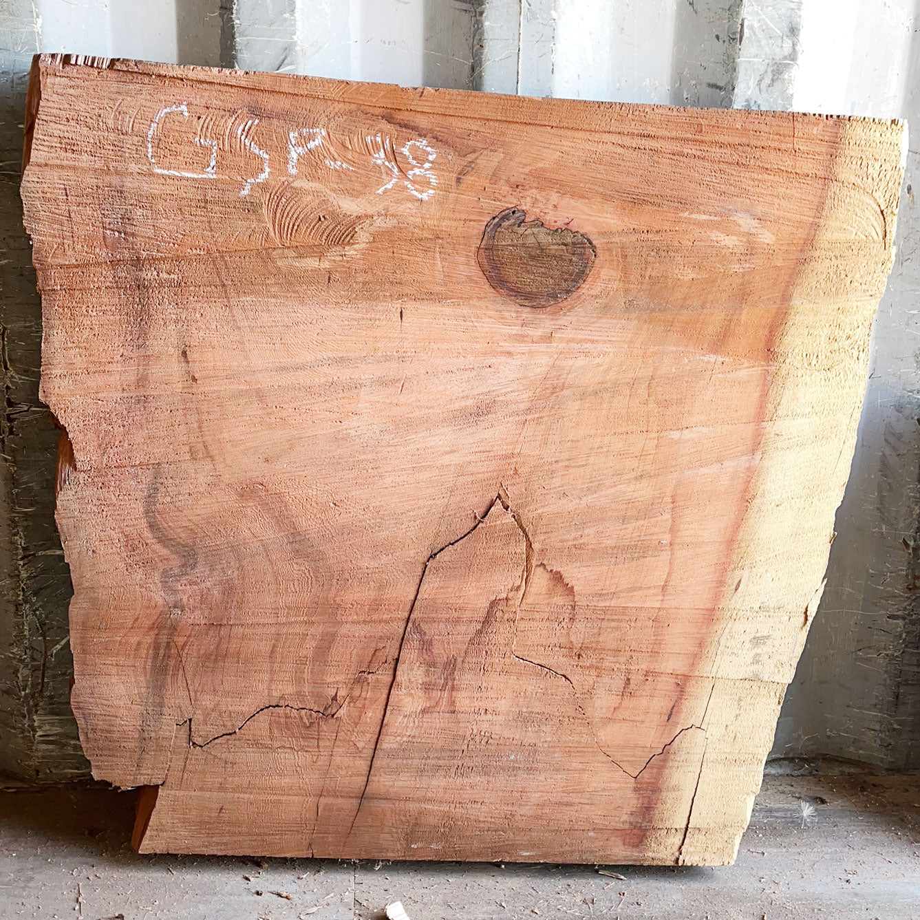Giant Sequoia Live Edge Piece – 34" x 26.5" x 2.75" – Old Growth, Air-Dried – #GSP-38