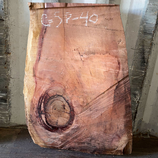 Giant Sequoia Live Edge Piece – 33" x 18.5" x 1.5" – Old Growth, Air-Dried – #GSP-40