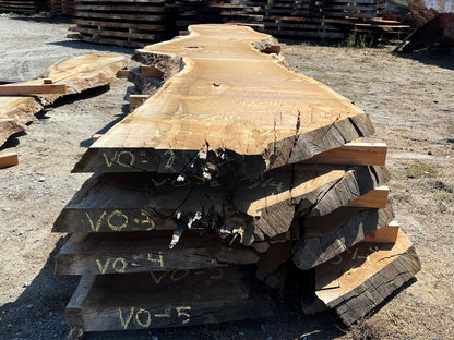 Heritage Valley Oak Live Edge Slab – 20.83' x 49" x 3.25" – Old Growth, Air-Dried – #VO-2