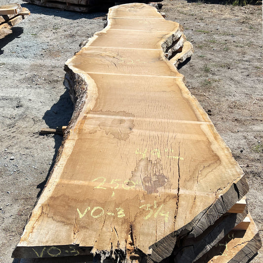 Heritage Valley Oak Live Edge Slab – 20.83' x 52" x 3.125" – Old Growth, Air-Dried – #VO-3