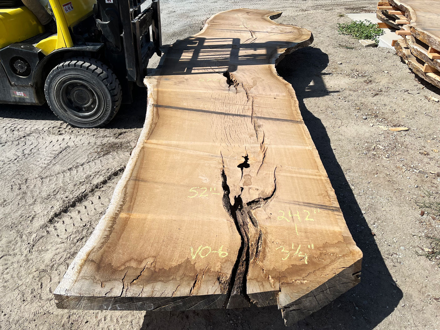 Heritage Valley Oak Live Edge Slab – 20.17' x 64" x 3.25" – Old Growth, Air-Dried – #VO-6