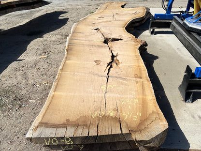 Heritage Valley Oak Live Edge Slab – 19.67' x 63" x 3.5" – Old Growth, Air-Dried – #VO-8