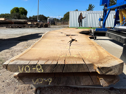Heritage Valley Oak Live Edge Slab – 19.67' x 63" x 3.5" – Old Growth, Air-Dried – #VO-8