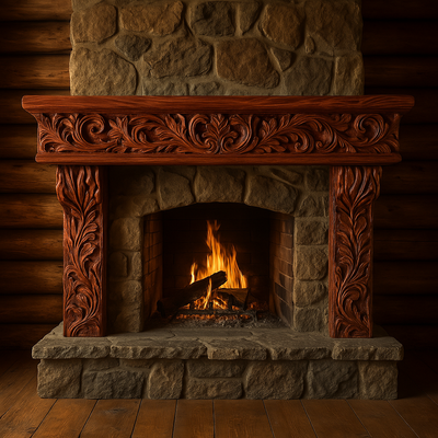 Custom Mantel Design, Old Growth Giant Sequoia