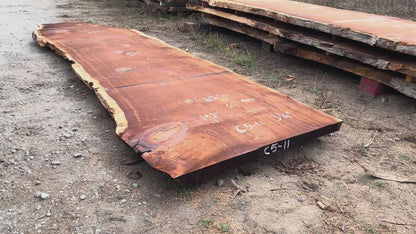 Giant Sequoia Live Edge Slab – 16' x 62" x 3.25" – Old Growth, Air-Dried – #C5-11